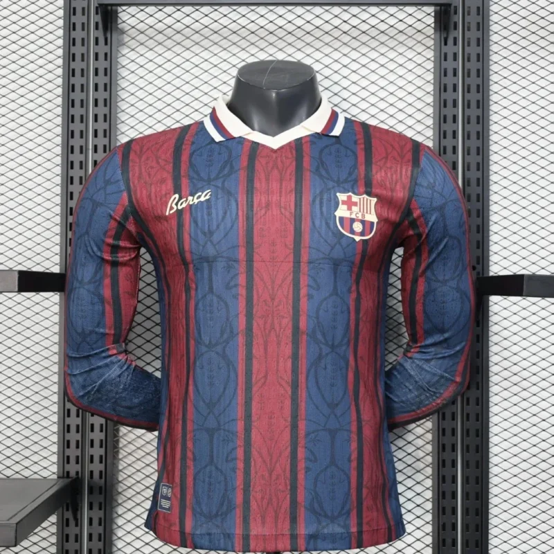 2025/2026 Player Version Long Sleeve Barcelona 125th Anniversary Edition Football Shirt 1:1 Thai Quality