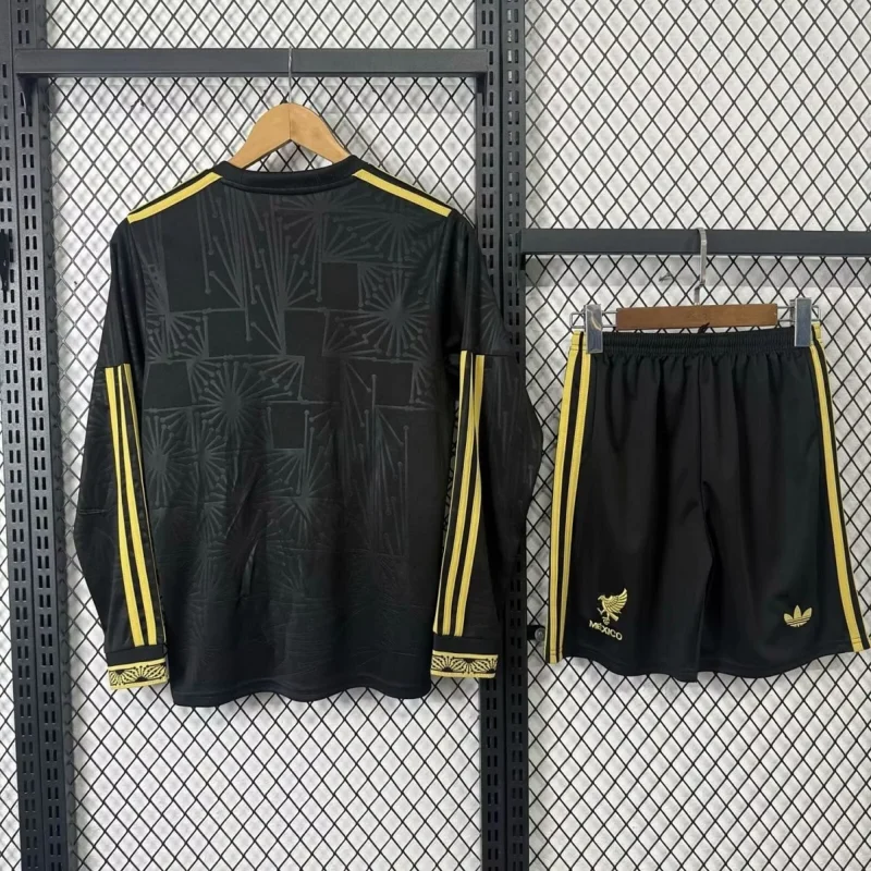 2025 Mexico National Team Special Edition Black Long Sleeve Football Shirt 1:1 Thai Quality Kids Size - Image 2