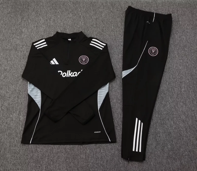 2025/2026 Inter Miami Half-Pull Training Suit Black Football Shirt 1:1 Thai Quality - Image 3