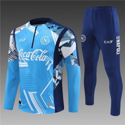 2024/2025 Napoli Pre-Match Half-Pull Training Suit  Blue football Jersey 1:1 Thai Quality