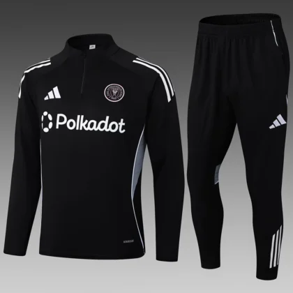 2025/2026 Inter Miami Half-Pull Training Suit Black Football Shirt 1:1 Thai Quality