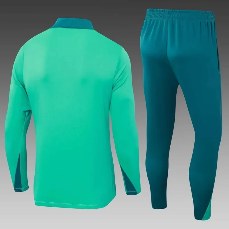 2024 Portugal Half-Pull Training Suit Green Football Shirt Set 1:1 Thai Quality - Image 2