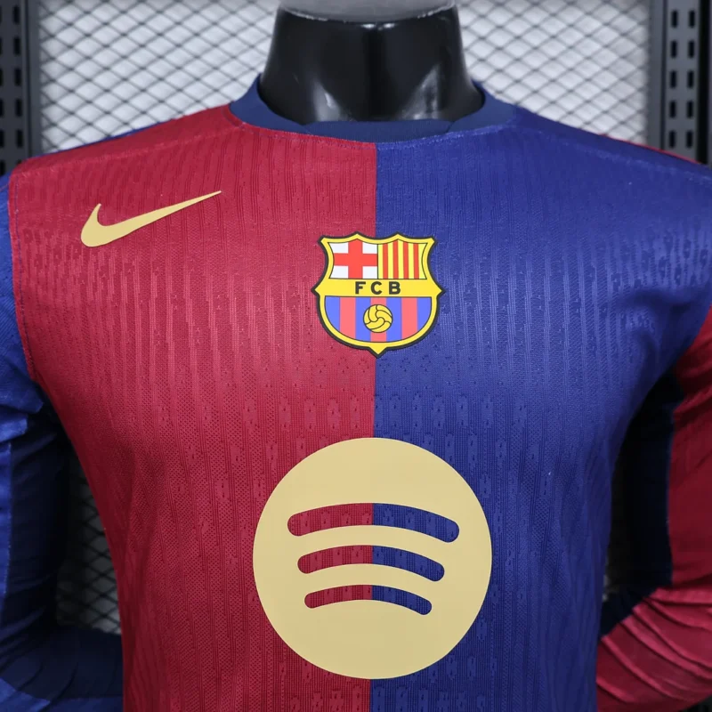 2024/2025 Player Version Long Sleeve Barcelona Home Football Shirt 1:1 Thai Quality - Image 3