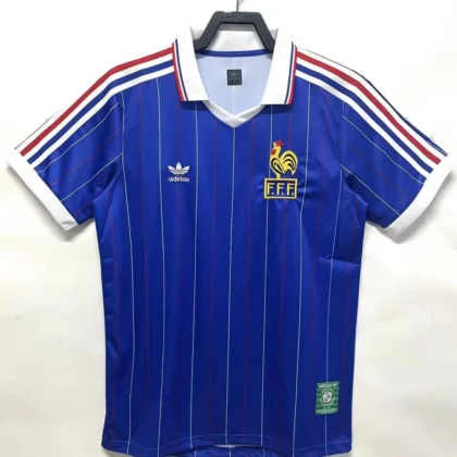 1982 Retro France Home Football Shirt 1:1 Thai Quality