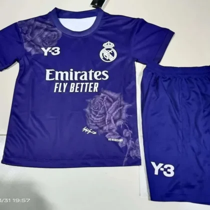 2024/2025 Real Madrid Y-3 Special Edition Purple Football Shirt 1:1 Thai Quality Kids Size