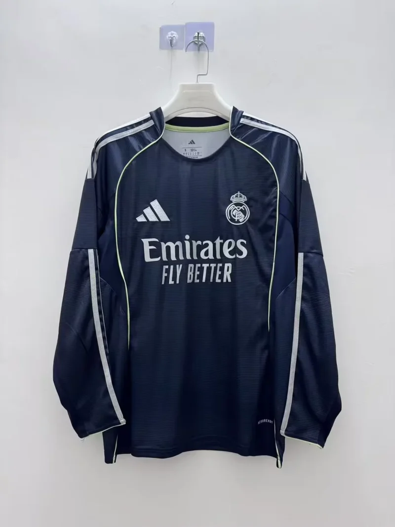 2025/2026 Real Madrid Away Long Sleeve Football Shirt 1:1 Thai Quality