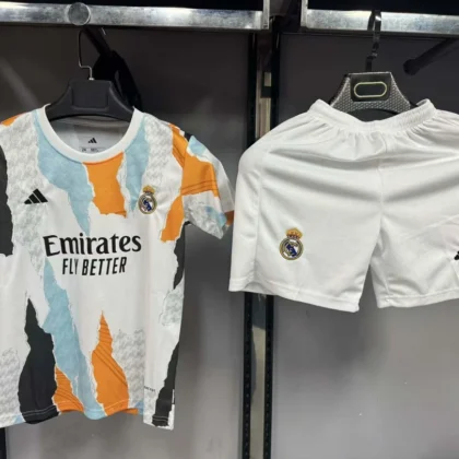 2024/2025 Real Madrid Pre-Match Training Suit Football Shirt 1:1 Thai Quality  Kids Size