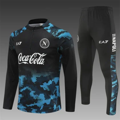 2024/2025 Napoli Half-Pull Training Suit Dark Blue football Jersey 1:1 Thai Quality