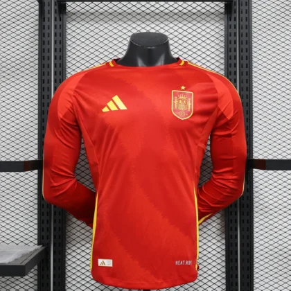 2024 Player Version Spain National Team Home Long Sleeve Football Shirt  1:1 Thai quality