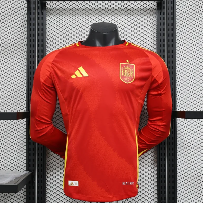 2024 Player Version Spain National Team Home Long Sleeve Football Shirt  1:1 Thai quality