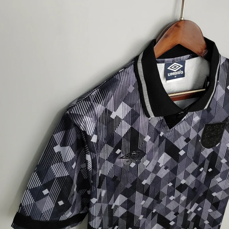1990 Retro England Blackout Special Edition Black Soccer Jersey - Image 6