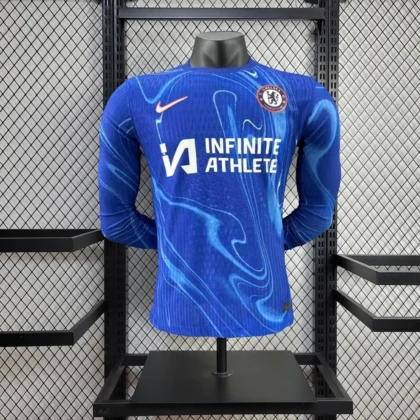 2024/2025 Player Version Chelsea Home  Long Sleeve Football Shirt 1:1 Thai Quality (with sponsor)