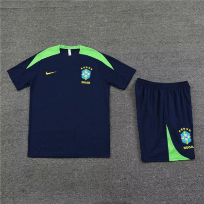 2025 Brazil Training Suit Edition Royal Blue Soccer Jersey 1:1 Thai Quality Kids Size