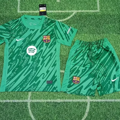 2024/2025 Barcelona Goalkeeper Green Football Shirt 1:1 Thai Quality Kids Size