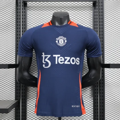 2024/2025  Player Version Manchester United Training Suit Dark Blue Football Shirt 1:1 Thai Quality