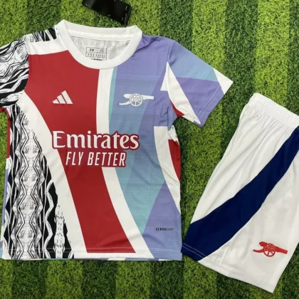 2024/2025 Arsenal Pre-Match Training Suit Football Shirt 1:1 Thai Quality Kids Size