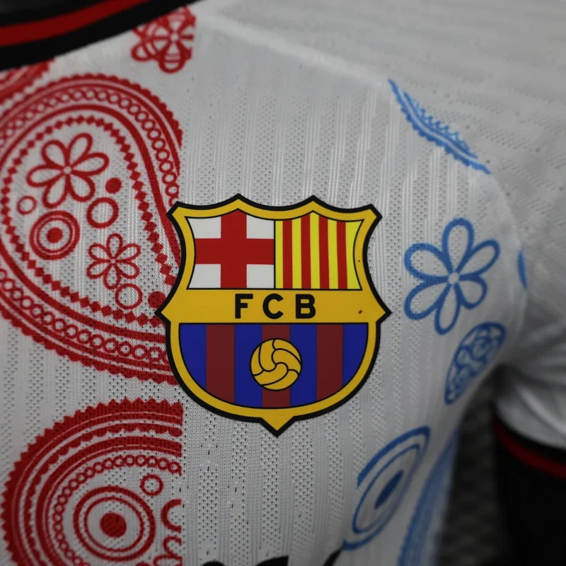 2024/2025 Player Version Barcelona Special Edition White Football Shirt 1:1 Thai Quality - Image 4
