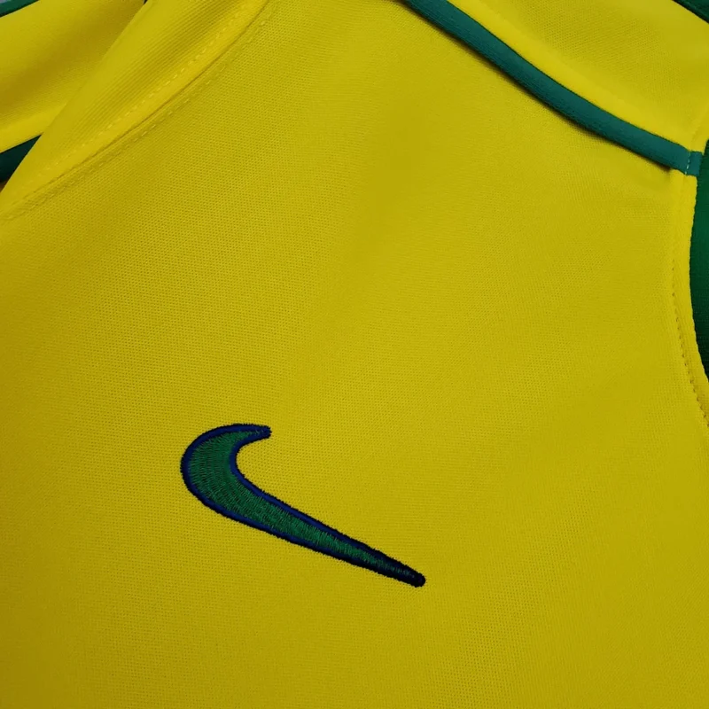 1998 Retro Brazil Soccer Jersey Home - Image 4