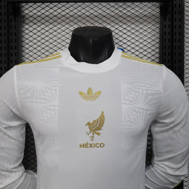 2025 Player Version Mexico National Team Special Edition White Long Sleeve Football Shirt 1:1 Thai Quality - Image 3