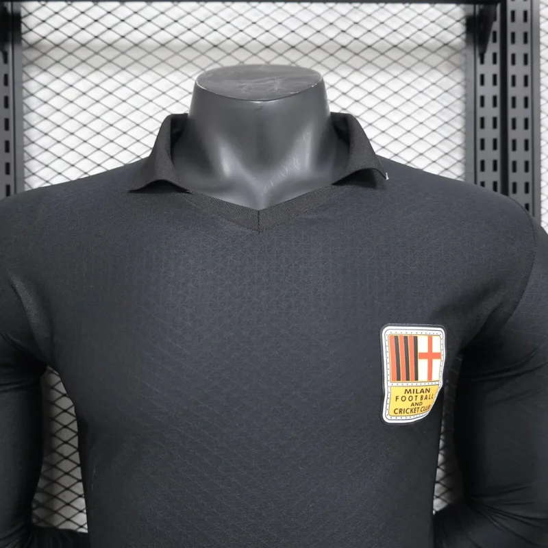 2024/2025 Player Version AC Milan 125th Anniversary Edition Black Long Sleeve Football Shirt 1:1 Thai Quality - Image 3