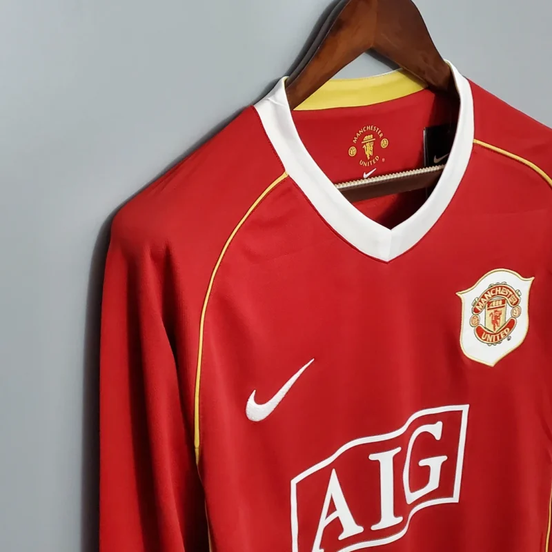2006-2007 Retro Long Sleeve Manchester United Home Football Shirt 1:1 Thai Quality - Image 6