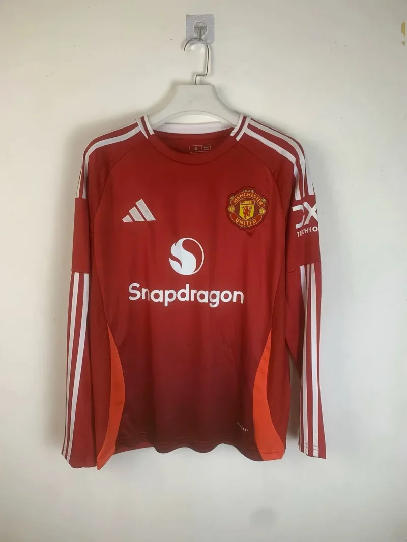 2024/2025 Manchester United Home Long Sleeve Football Shirt 1:1 Thai Quality