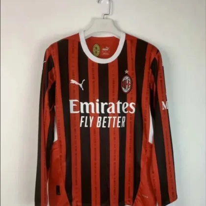 2024/2025 AC Milan Home Long Sleeve Football Shirt 1:1 Thai Quality