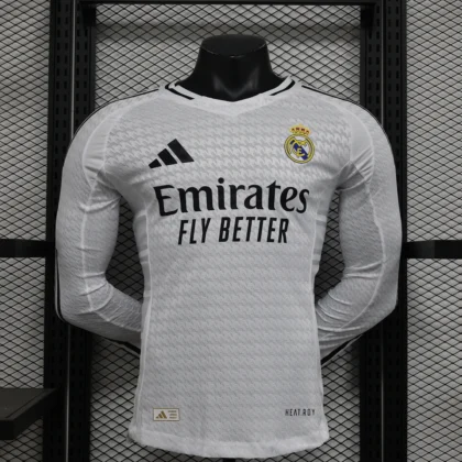 2024/2025 Player Version Long sleeve Real Madrid Home Football Shirt 1:1 Thai Quality