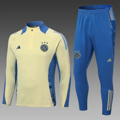 2024/2025 Ajax Half-Pull Training Suit Yellow Football Shirt 1:1 Thai Quality