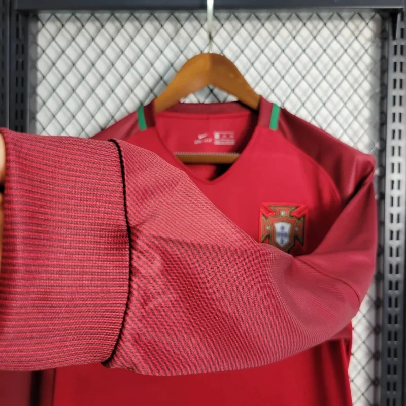 2016 Long Sleeve Retro Portugal Home Football Shirt 1:1 Thai Quality - Image 7