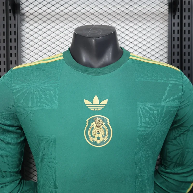 2025 Player Version Mexico National Team Special Edition Green  Long Sleeve Football Shirt 1:1 Thai Quality - Image 3