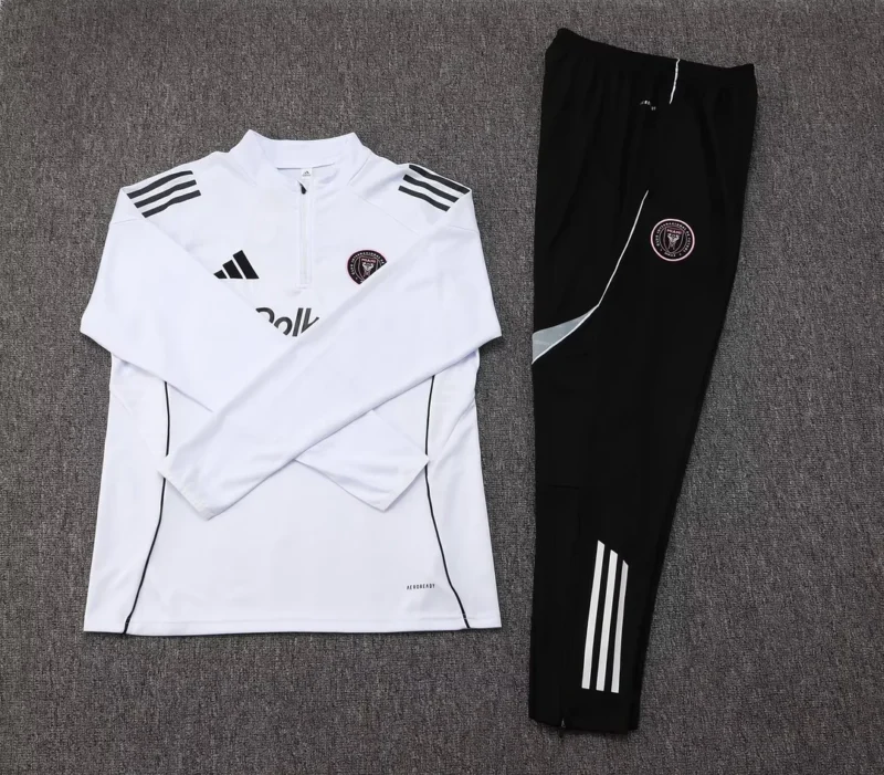 2025/2026 Inter Miami Half-Pull Training Suit White Football Shirt 1:1 Thai Quality - Image 3